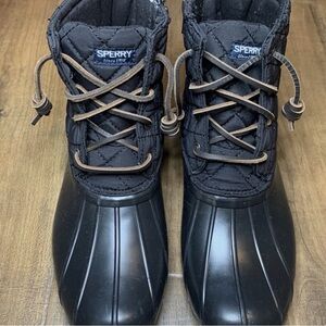 Sperry Black Quilted Waterproof Boots